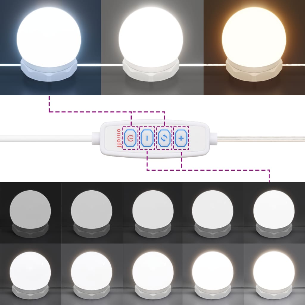 vidaXL Έπιπλο Καθρέπτη με LED Καπνιστή Δρυς 60x31,5x62 εκ.