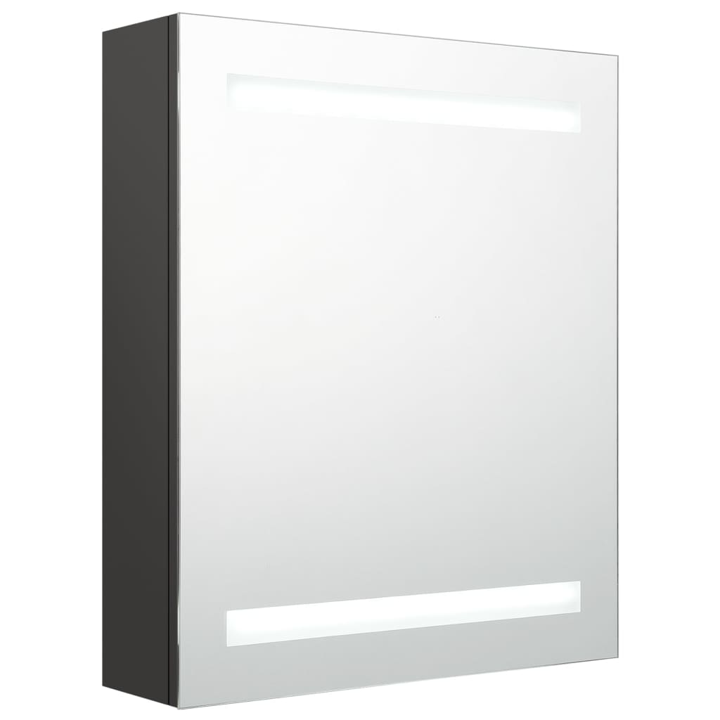 vidaXL Καθρέφτης Μπάνιου με Ντουλάπι / LED Ανθρακί 50 x 14 x 60 εκ.