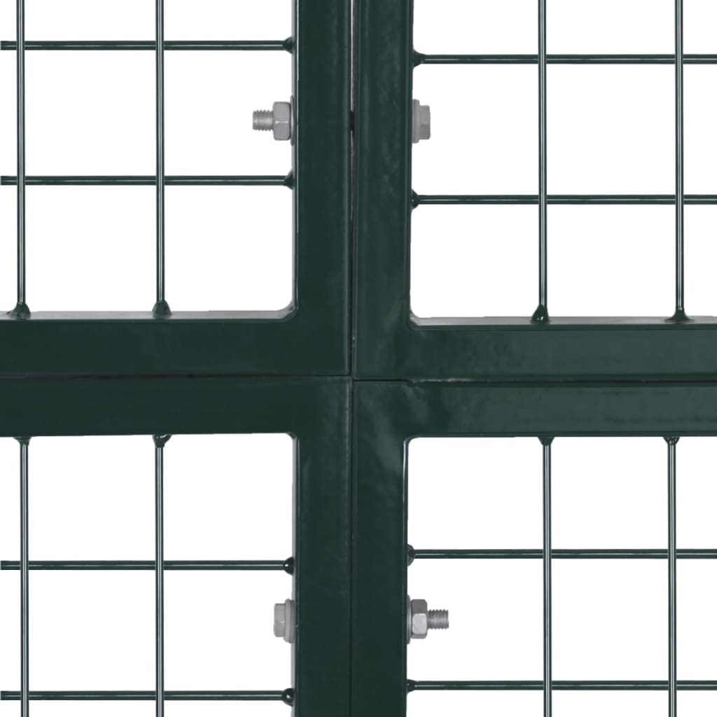 vidaXL Πύλη Φράχτη με Διπλή Πόρτα με Ηλεκτρ. Βαφή Πούδρας από Ατσάλι
