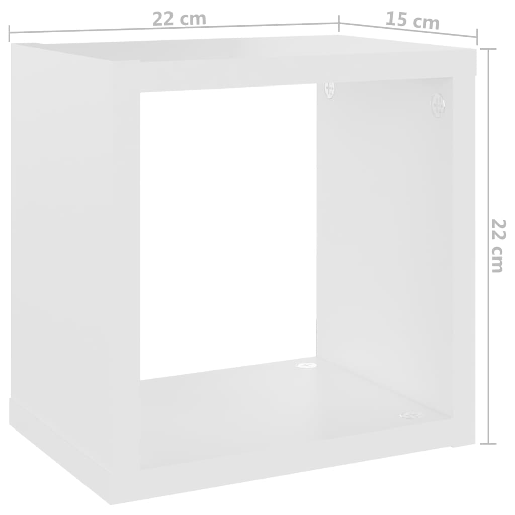 vidaXL Ράφια Κύβοι Τοίχου 4 τεμ. Λευκά / Sonoma Δρυς 22 x 15 x 22 εκ.
