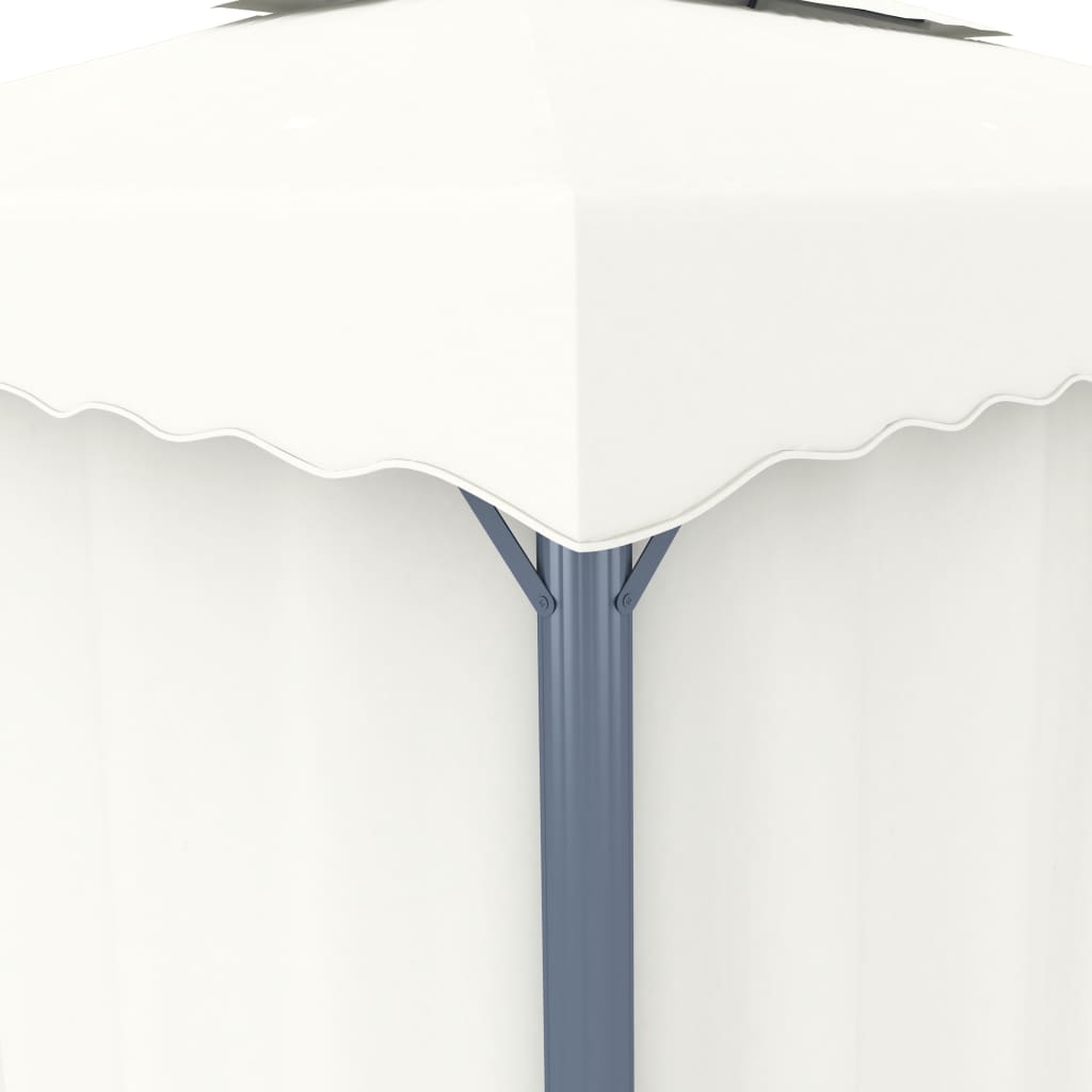 vidaXL Κιόσκι με Κουρτίνα Λευκό Κρεμ 4 x 3 μ. Αλουμινίου