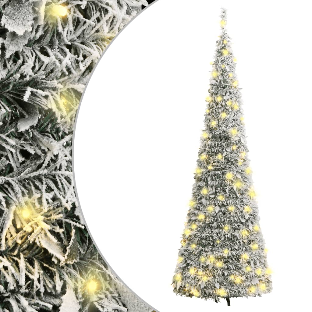 vidaXL Χριστουγεννιάτικο Δέντρο Τεχνητό Pop-up με Χιόνι 50 LED 120 εκ.