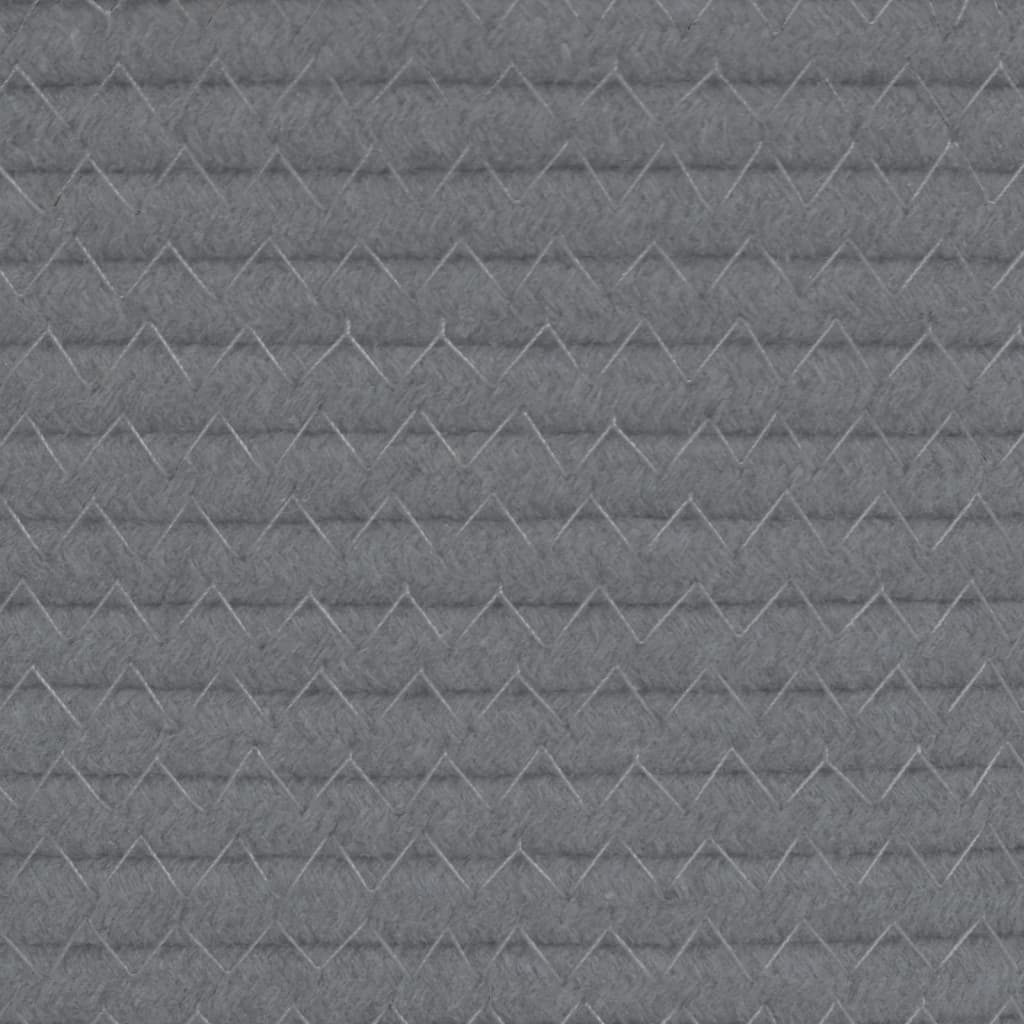 vidaXL Καλάθια Αποθήκευσης 2 τεμ. Γκρι/Λευκό Ø24 x 18 εκ. Βαμβακερά