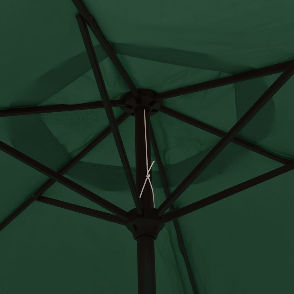 vidaXL Ομπρέλα Κρεμαστή με LED Πράσινη 3 μ.