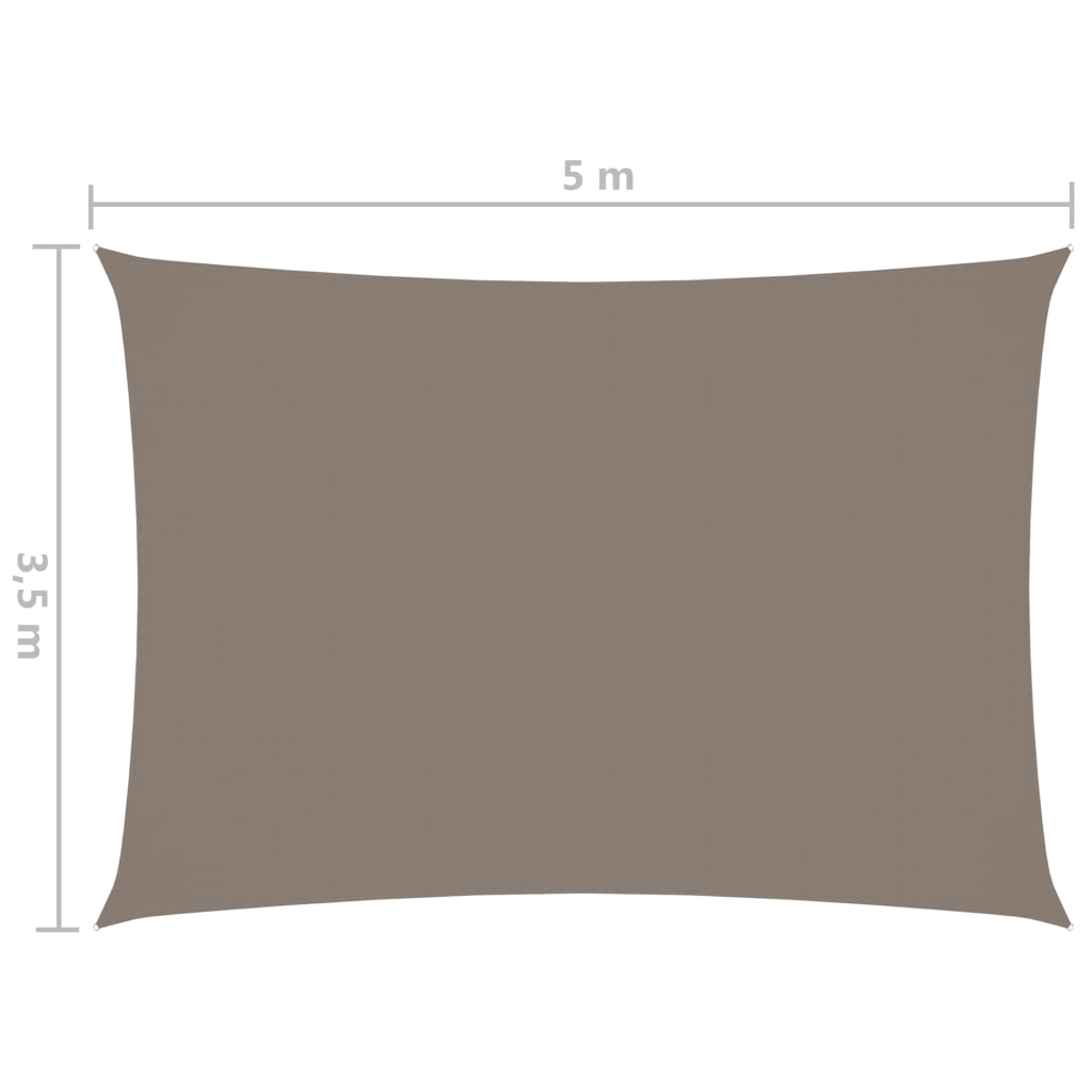 vidaXL Πανί Σκίασης Ορθογώνιο Taupe 3,5 x 5 μ. από Ύφασμα Oxford