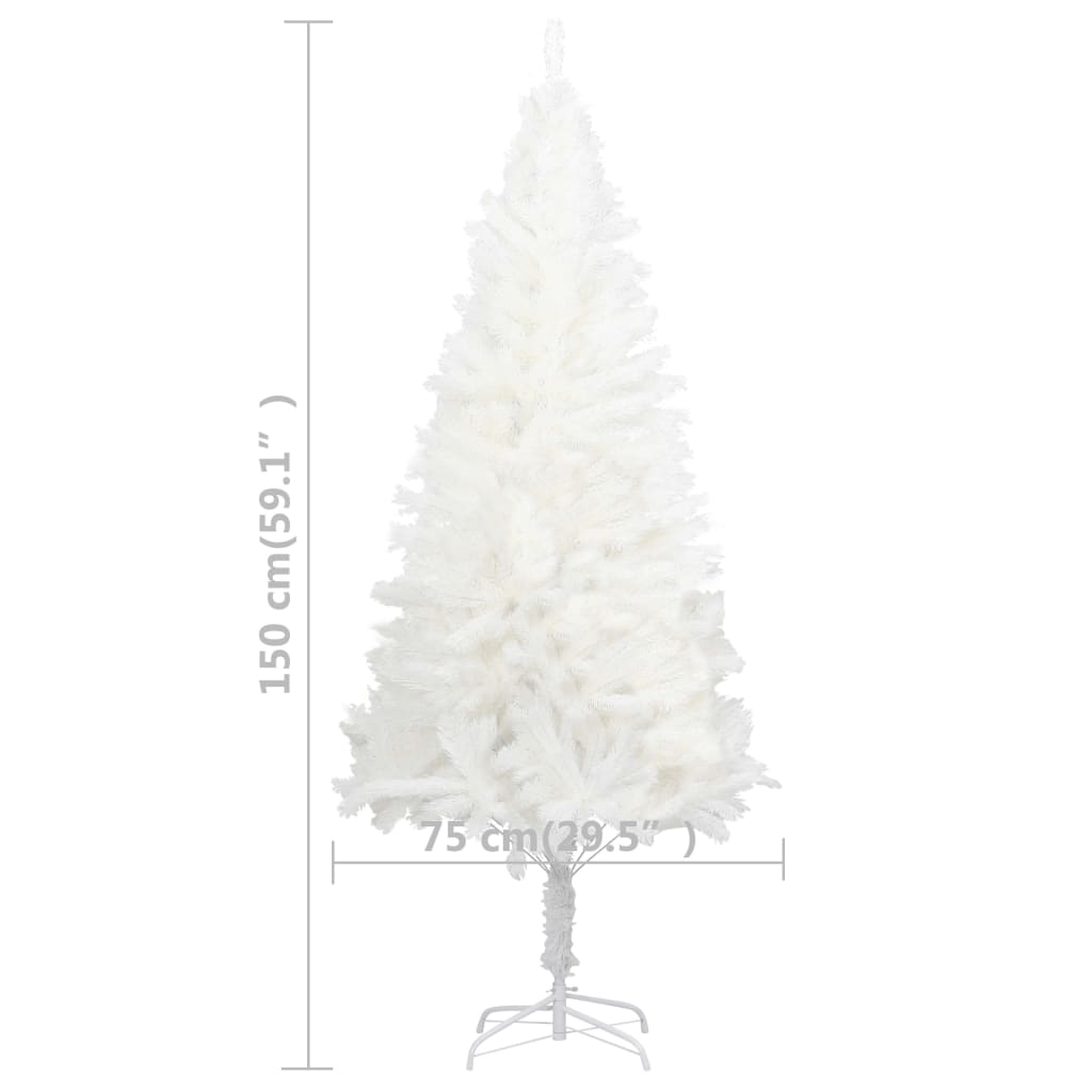 vidaXL Χριστ. Δέντρο Προφωτισμένο Τεχνητό Μπάλες Λευκό 150εκ