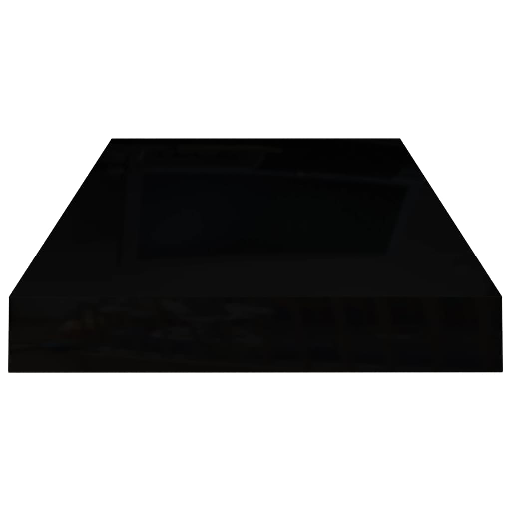 vidaXL Ράφια Τοίχου Γυαλιστερά Μαύρα 4 Τεμάχια 50x23x3,8 εκ. MDF
