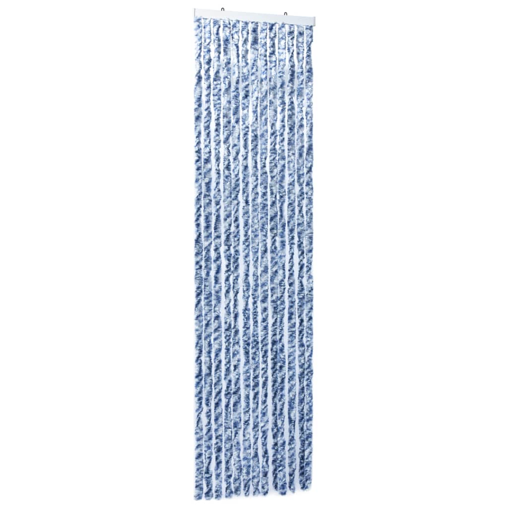 vidaXL Σήτα - Κουρτίνα Πόρτας Μπλε / Λευκό 120 x 220 εκ. από Σενίλ
