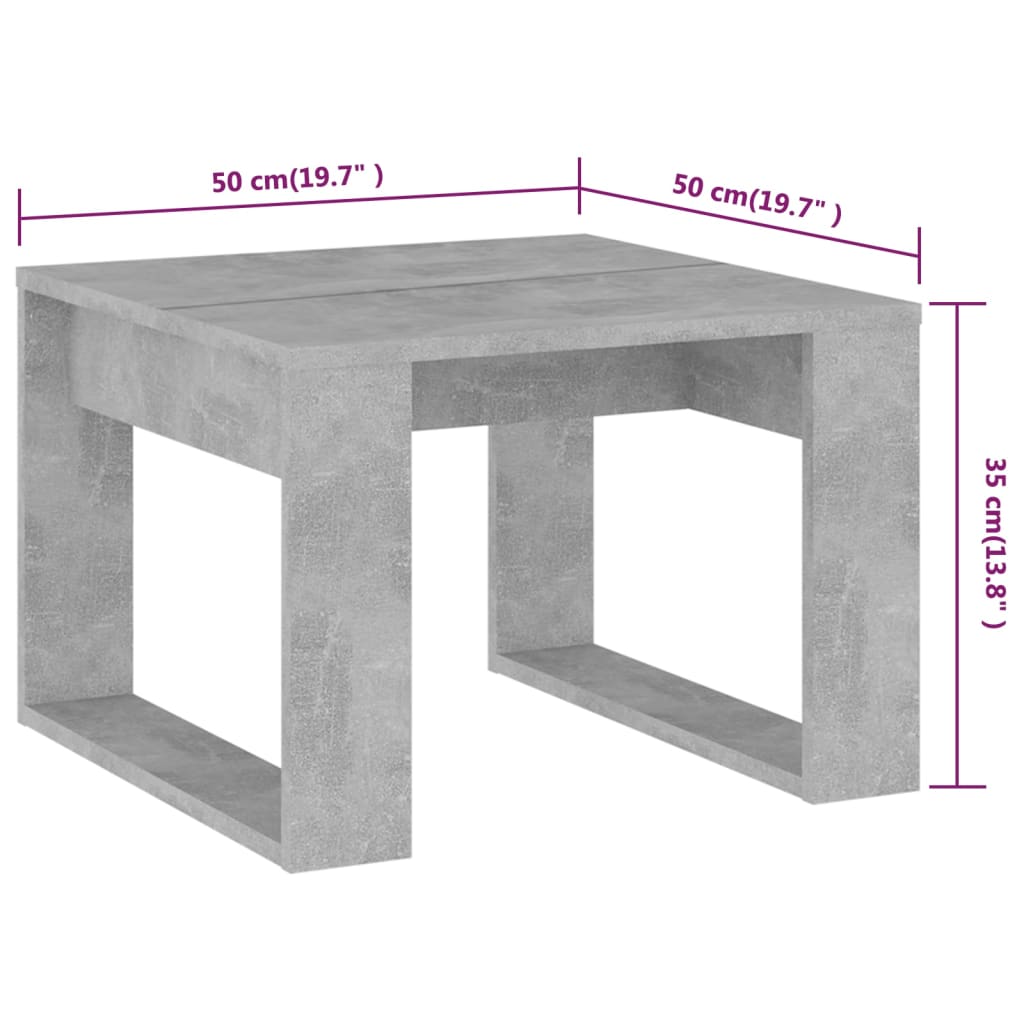 Τραπέζι Βοηθητικό Γκρι Σκυρ. 50 x 50 x 35 εκ. από Μοριοσανίδα