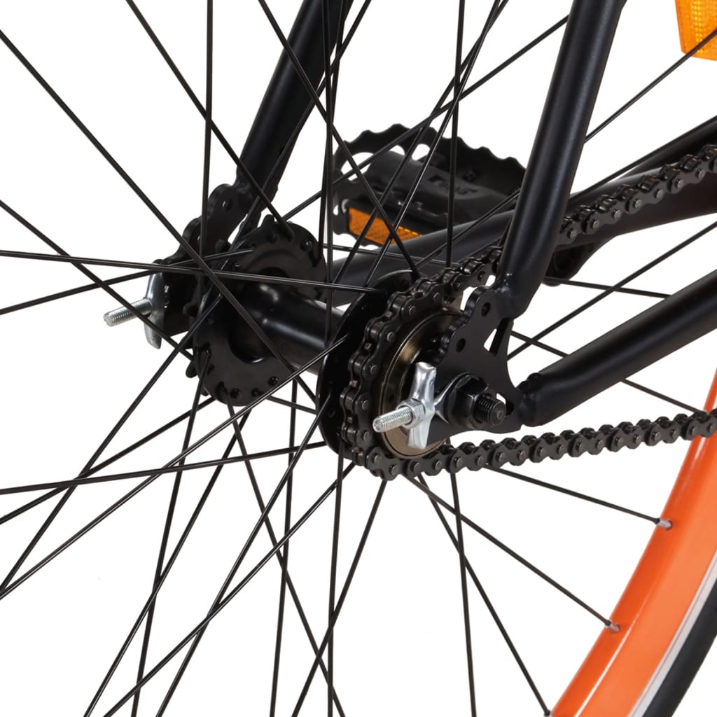 vidaXL Ποδήλατο Μονής Ταχύτητας Μαύρο και Πορτοκαλί 700c 59 εκ.