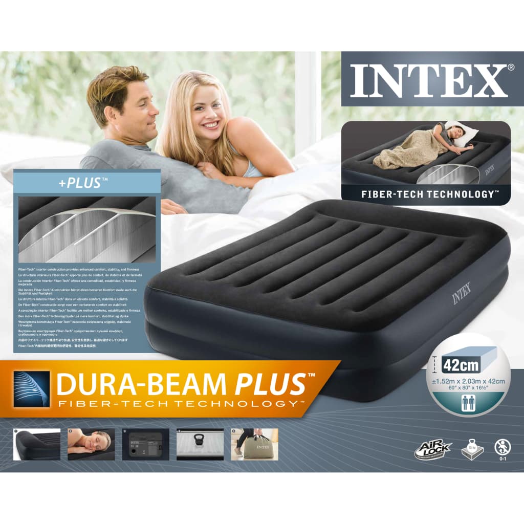 Intex Στρώμα Αέρα Dura-Beam Plus Pillow Rest Raised Queen 42 εκ.