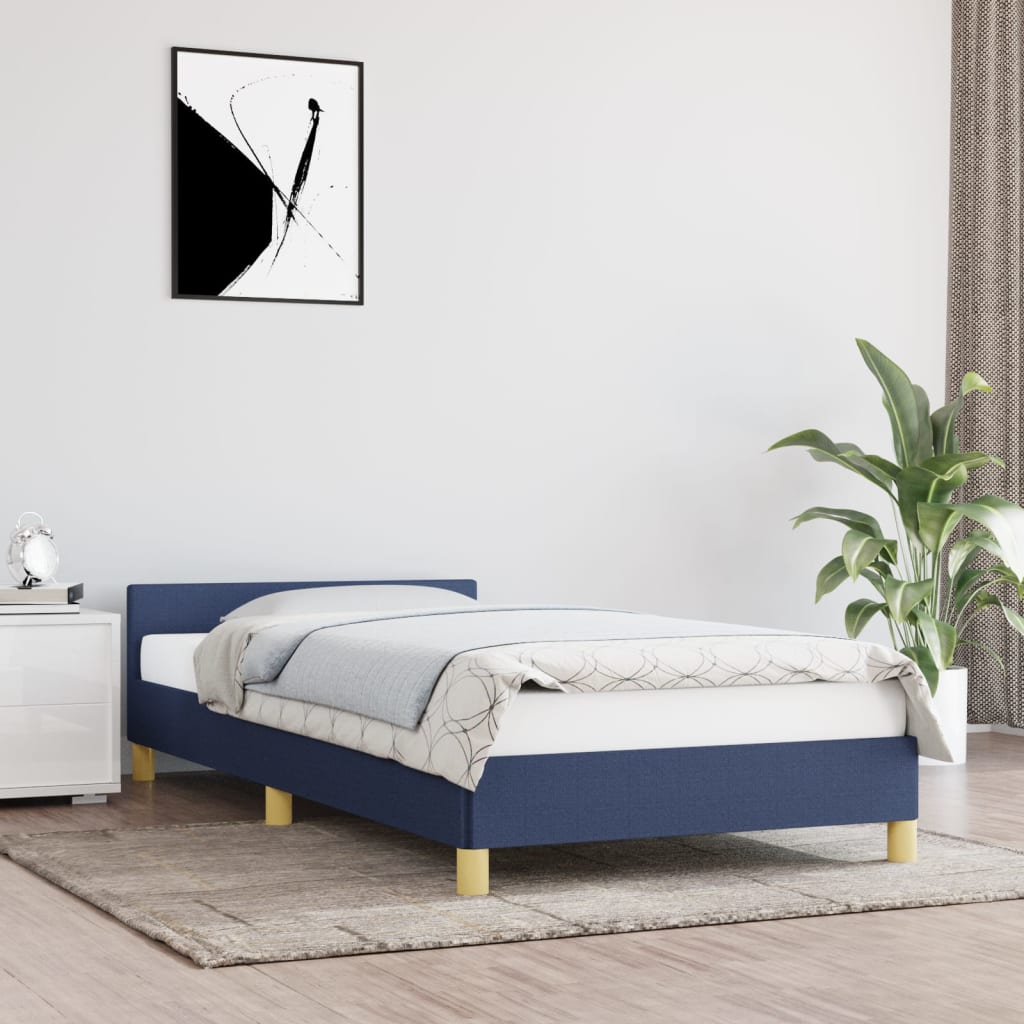 vidaXL Πλαίσιο Κρεβατιού με Κεφαλάρι Μπλε 100x200 εκ. Υφασμάτινο