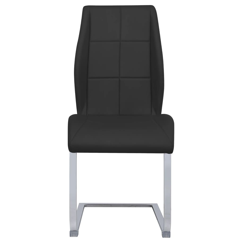 vidaXL Καρέκλες Τραπεζαρίας «Πρόβολος» 6 τεμ. Μαύρες Συνθετικό Δέρμα