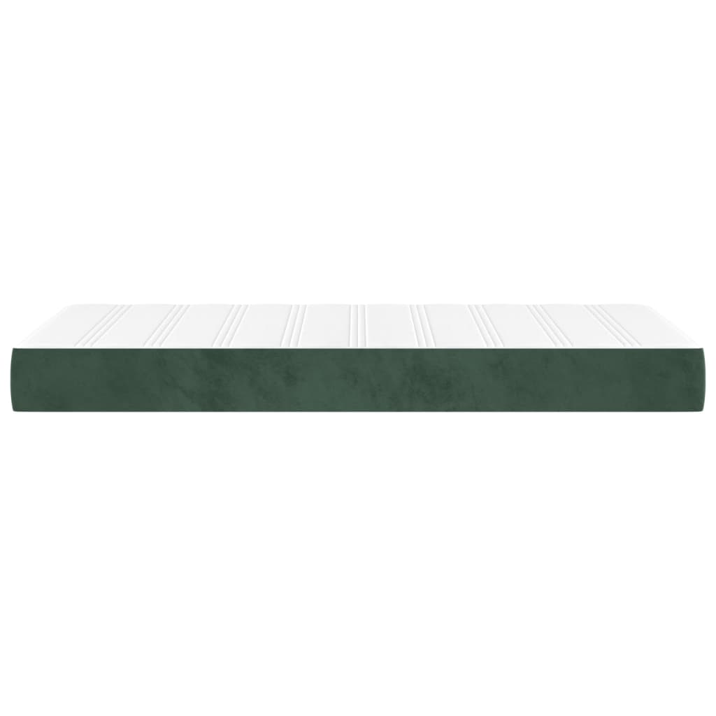 vidaXL Στρώμα με Pocket Springs Σκούρο Πράσινο 120x190x20 εκ Βελούδινο