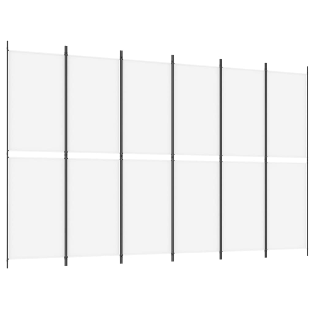 vidaXL Διαχωριστικό Δωματίου με 6 Πάνελ Λευκό 300 x 200 εκ. από Ύφασμα