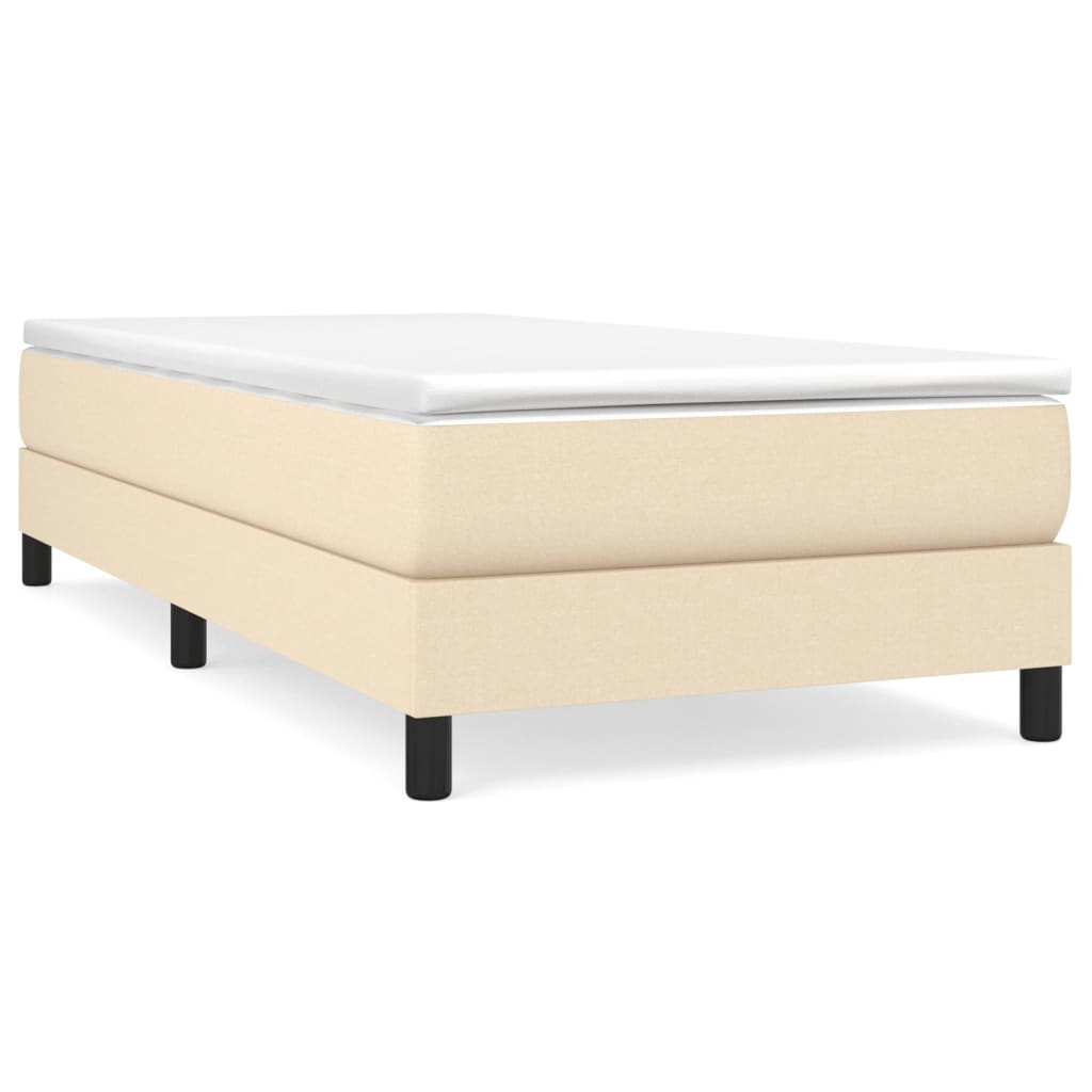 vidaXL Πλαίσιο Κρεβατιού Boxspring Κρεμ 90 x 200 εκ. Υφασμάτινο
