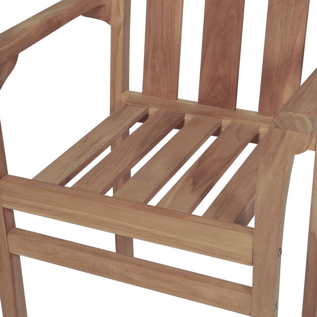 vidaXL Καρέκλες Κήπου Στοιβαζόμενες 4 τεμ. από Μασίφ Ξύλο Teak