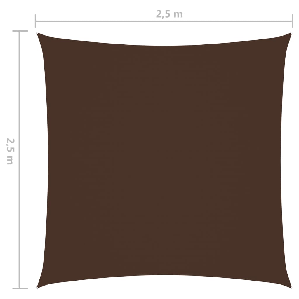 vidaXL Πανί Σκίασης Τετράγωνο Καφέ 2,5 x 2,5 μ. από Ύφασμα Oxford