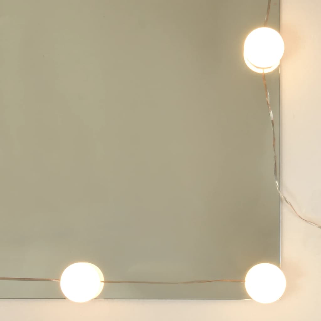 vidaXL Έπιπλο Καθρέπτη με LED Γυαλιστερό Λευκό 90 x 31,5 x 62 εκ.