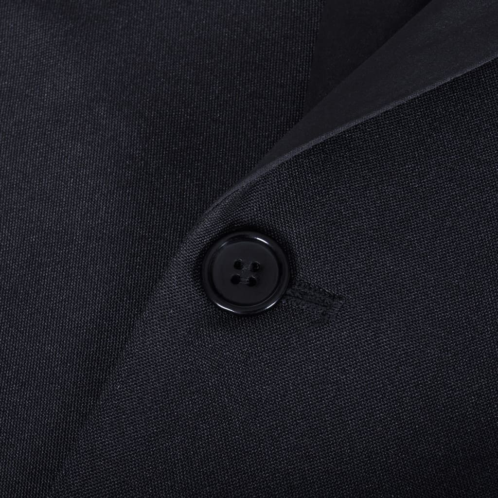 vidaXL Κοστούμι Ανδρικό Black Tie/Σμόκιν Δύο Τεμαχίων Μαύρο Μέγεθος 46