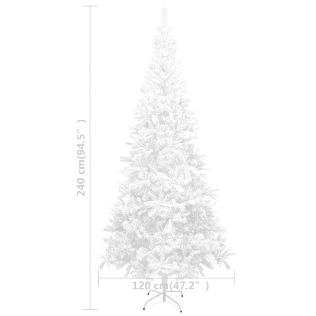 vidaXL Χριστουγεν Δέντρο Τεχνητό Προφωτισμένο Λευκό 240 εκ L