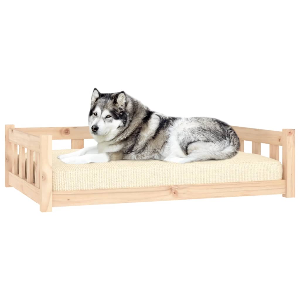 vidaXL Κρεβάτι Σκύλου 105,5 x 75,5 x 28 εκ. από Μασίφ Ξύλο Πεύκου