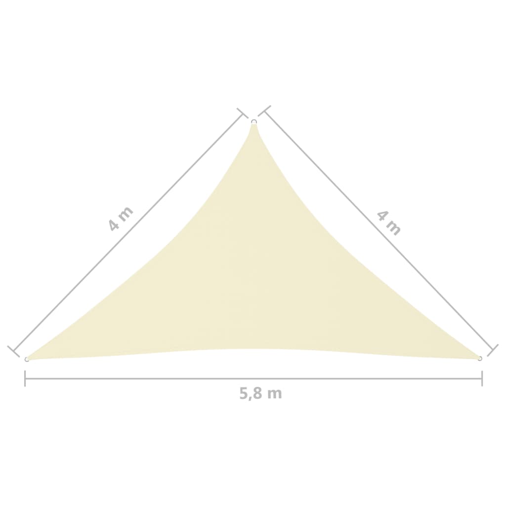 vidaXL Πανί Σκίασης Τρίγωνο Κρεμ 4 x 4 x 5,8 μ. από Ύφασμα Oxford