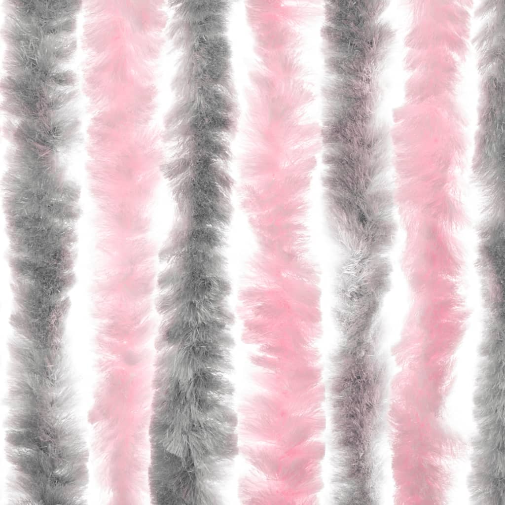 vidaXL Σήτα Εντόμων Ασημί Γκρι / Ροζ 100 x 230 εκ. από Σενίλ