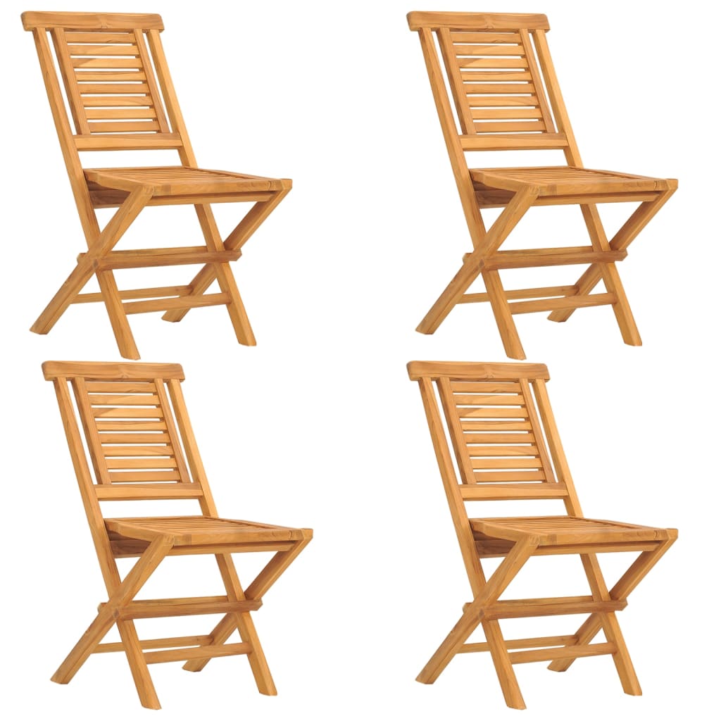 vidaXL Καρέκλες Κήπου Πτυσσόμενες 4 τεμ. 47x63x90 εκ. Μασίφ Ξύλο Teak