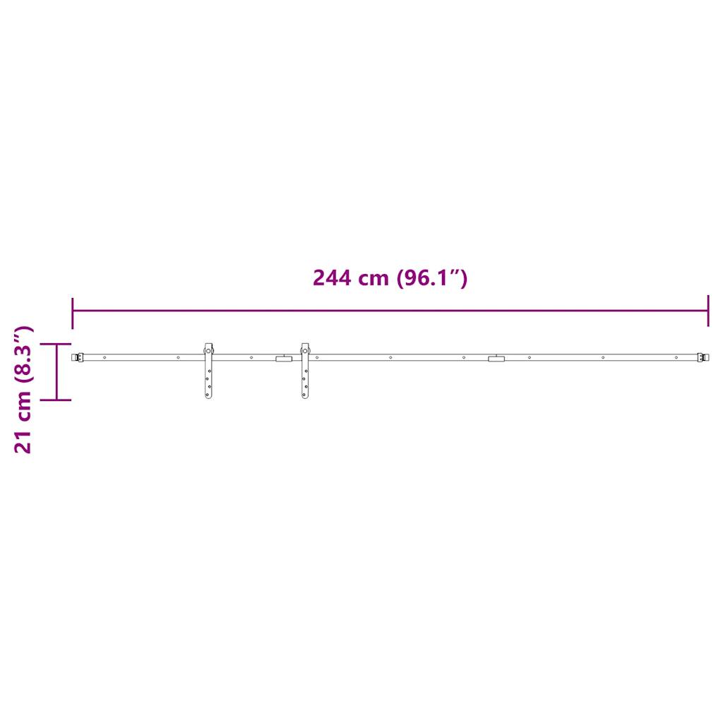 vidaXL Κιτ συρόμενης πόρτας γραφείου 244 cm από ανθρακούχο χάλυβα