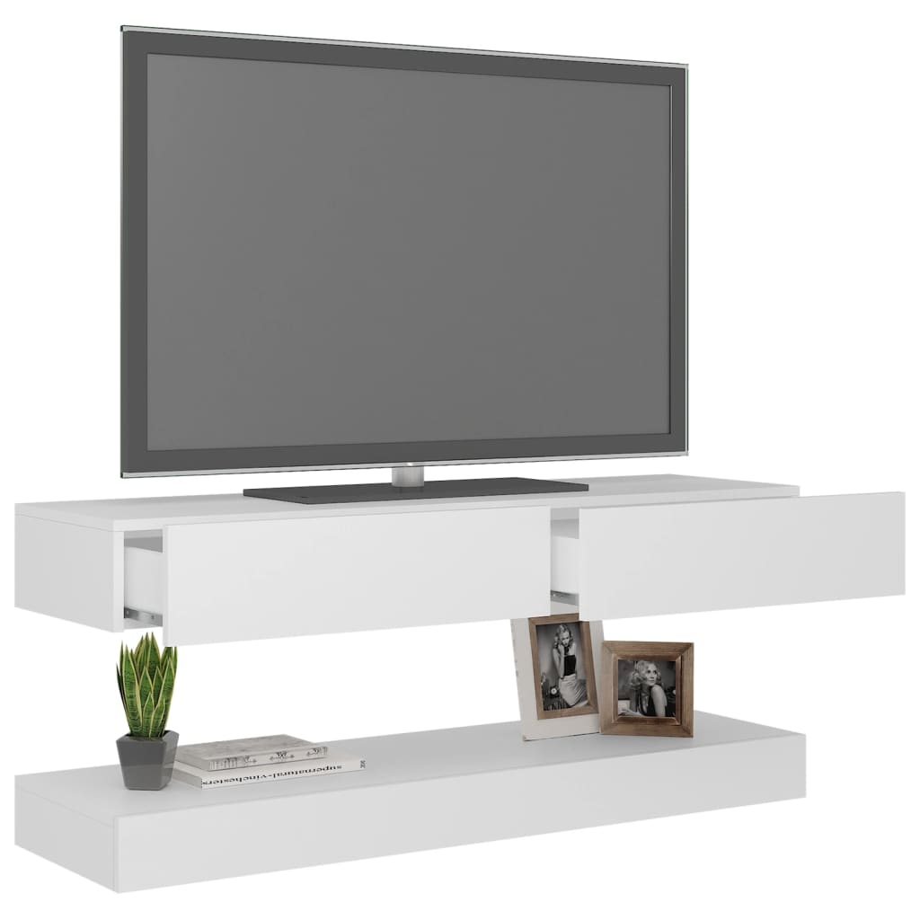 vidaXL Έπιπλο Τηλεόρασης με LED Λευκό 120 x 35 εκ.