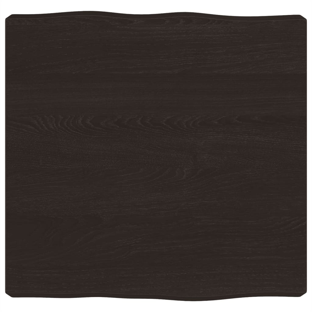 vidaXL Επιφ Τραπεζιού Αν Καφέ 40x40x(2-6)εκ. Ακατέργ. Μασίφ Ξύλο Δρυός