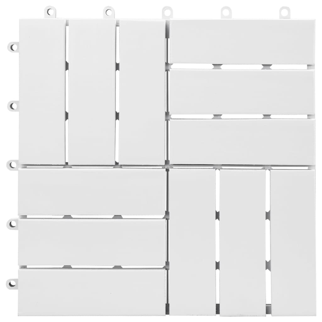 vidaXL Πλακάκια Deck 30 τεμ. Λευκά 30 x 30 εκ. από Μασίφ Ξύλο Ακακίας