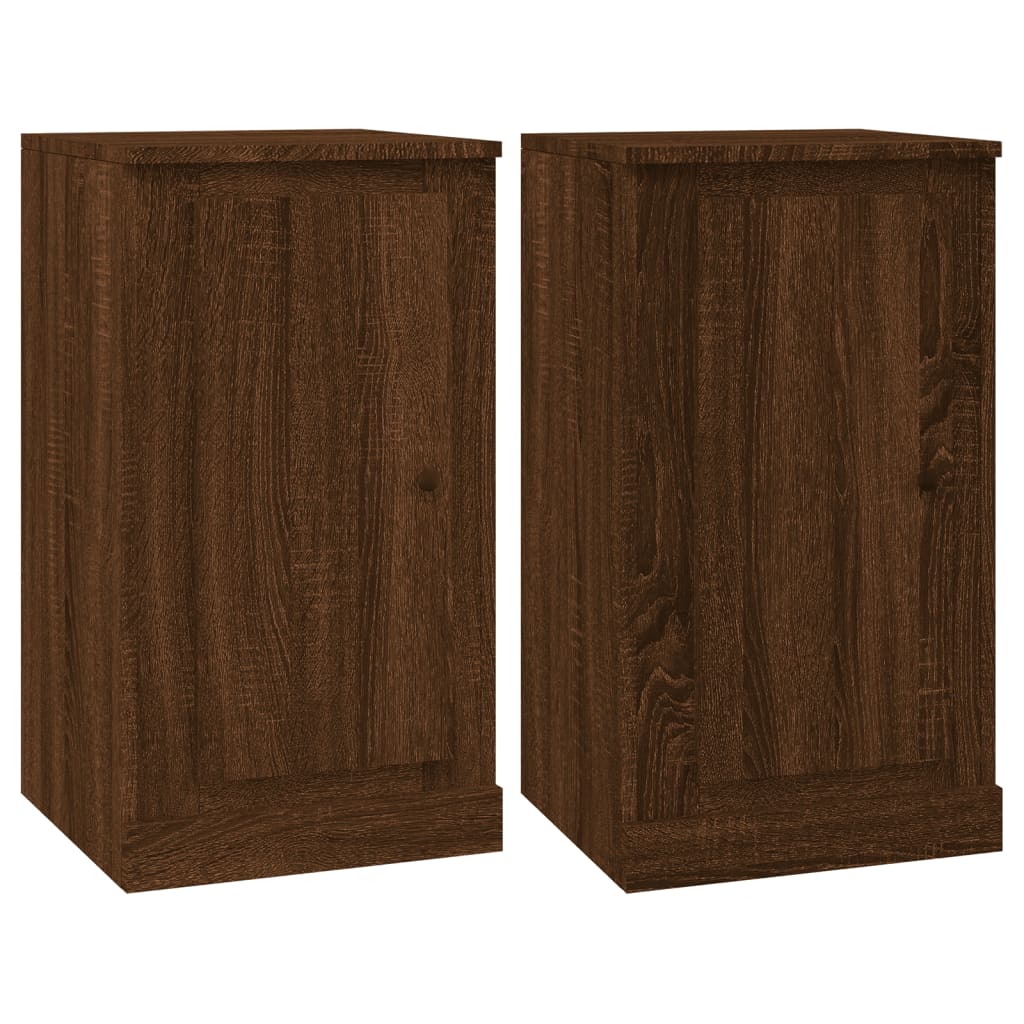vidaXL Ντουλάπια 2 τεμ. Καφέ Δρυς 37,5x35,5x67,5 εκ Επεξεργ. Ξύλο