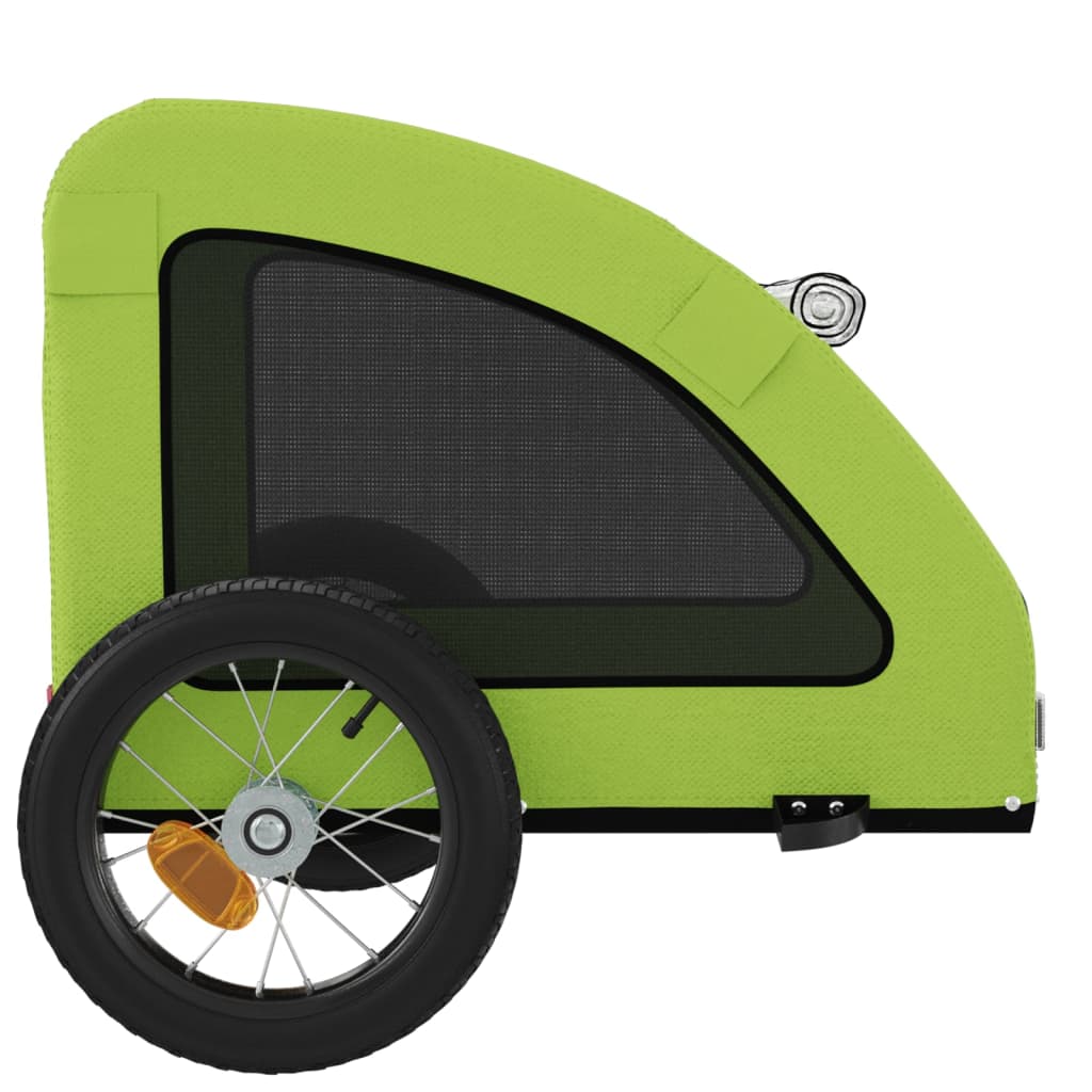 vidaXL Τρέιλερ Ποδηλάτου Κατοικίδιων Πράσινο Ύφασμα Oxford/Σίδηρο