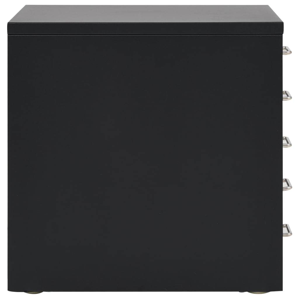 vidaXL Συρταριέρα Αρχειοθέτησης 5 Συρτάρια Μαύρη 28x35x35 εκ. Μέταλλο