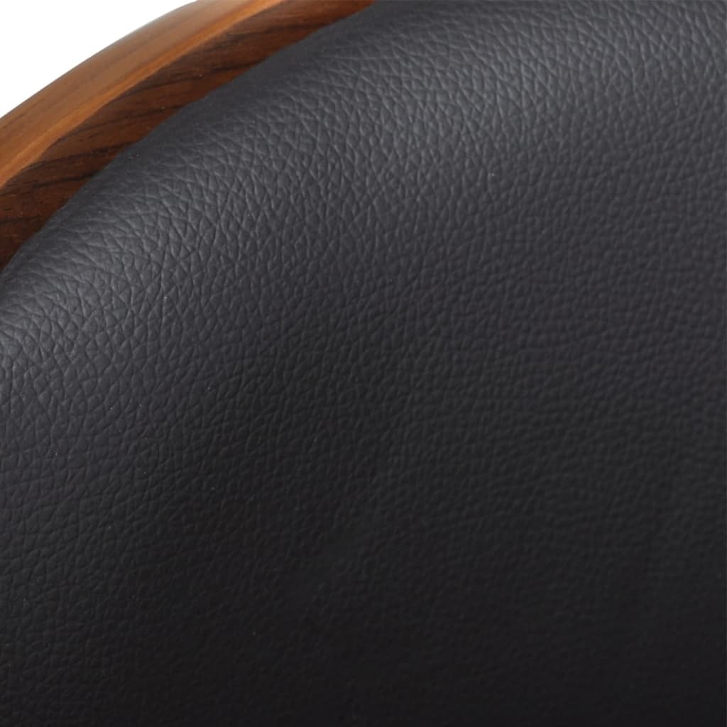 3052716 vidaXL Bar Stools 2 pcs Black Bent Wood and Faux Leather (2x241053)