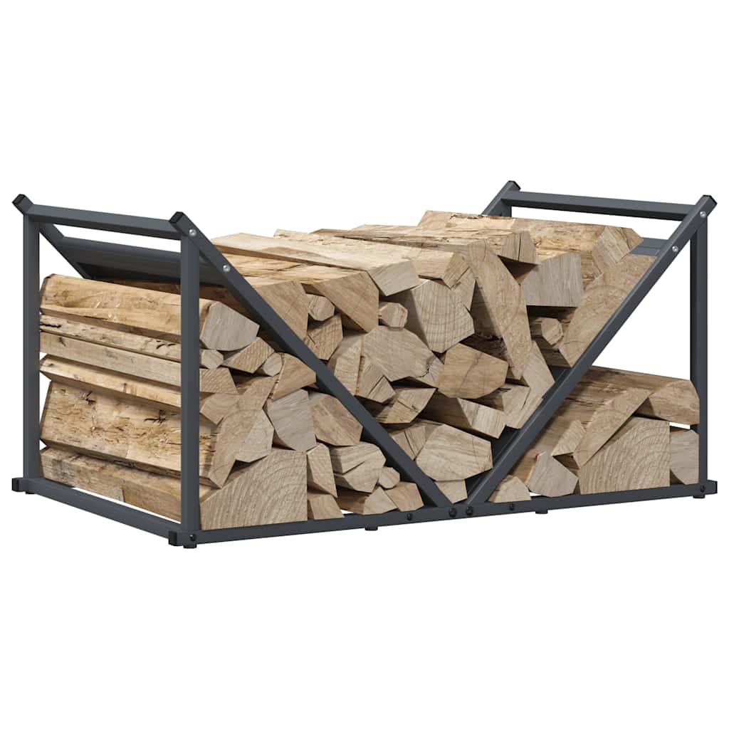 vidaXL Ράφι Καυσόξυλων Ανθρακί 70x43x34,5 εκ. Χάλυβας ψυχρής έλασης