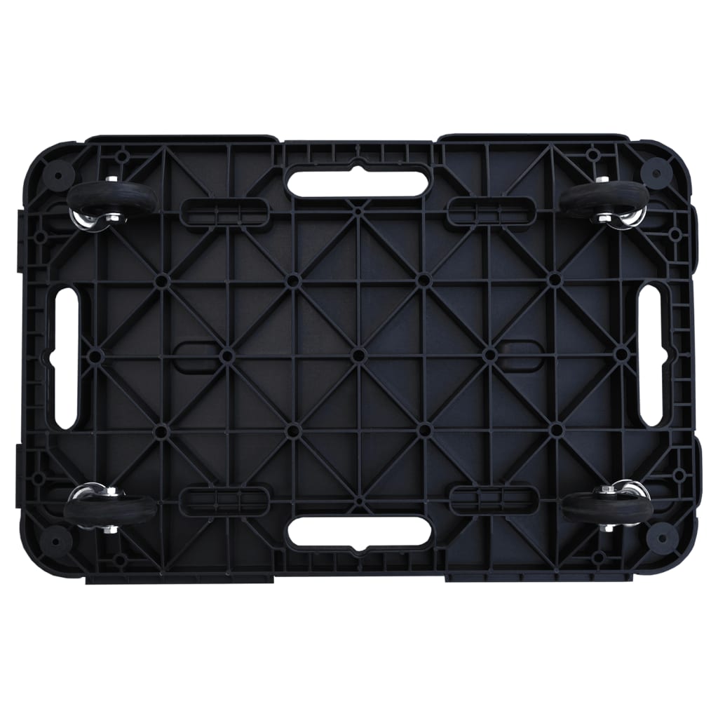 vidaXL Τρόλεϊ Μεταφοράς 5 Τεμ. Μαύρα 58 x 38 x 12 εκ. Πολυπροπυλένιο