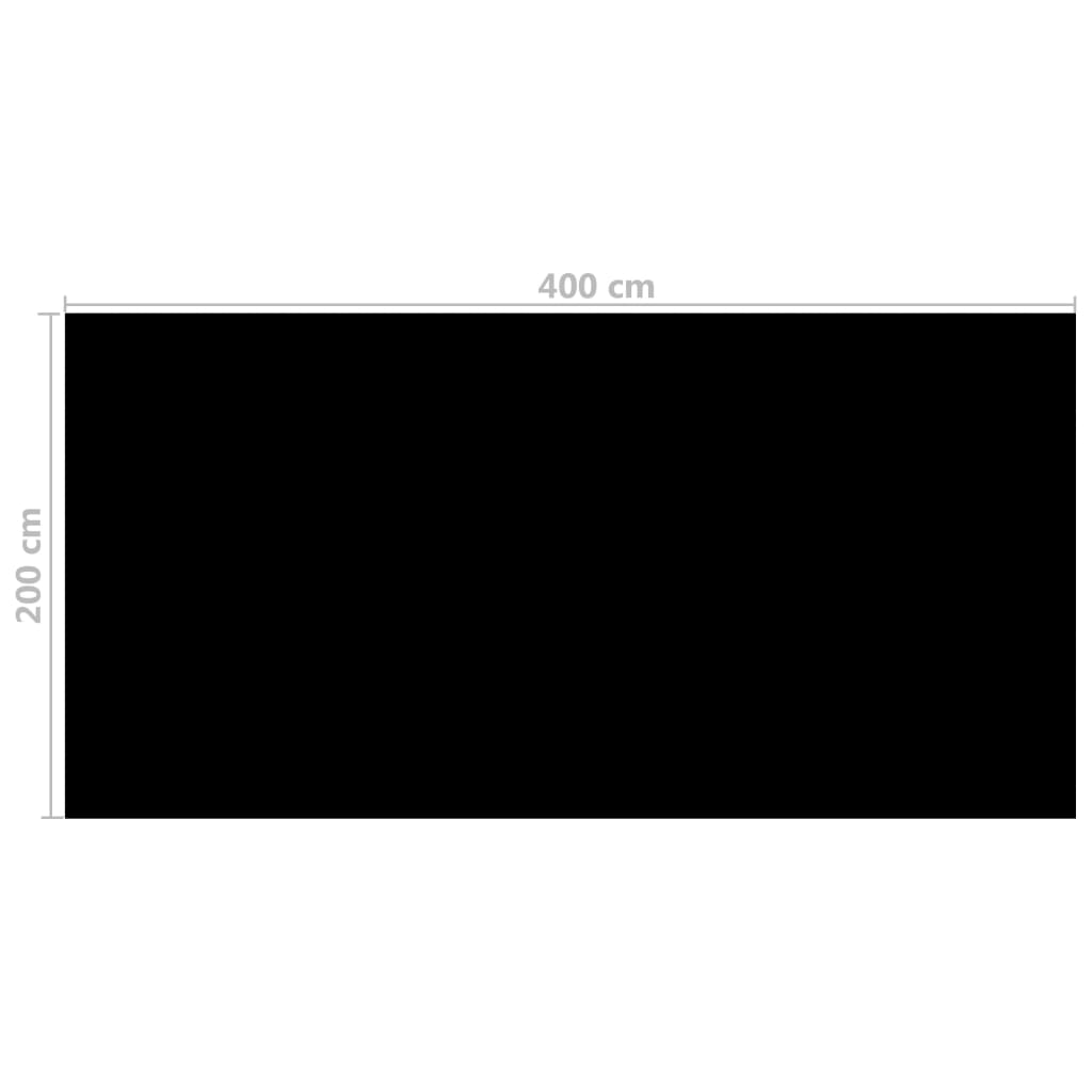 vidaXL Κάλυμμα Πισίνας Μαύρο 400 x 200 εκ. από Πολυαιθυλένιο