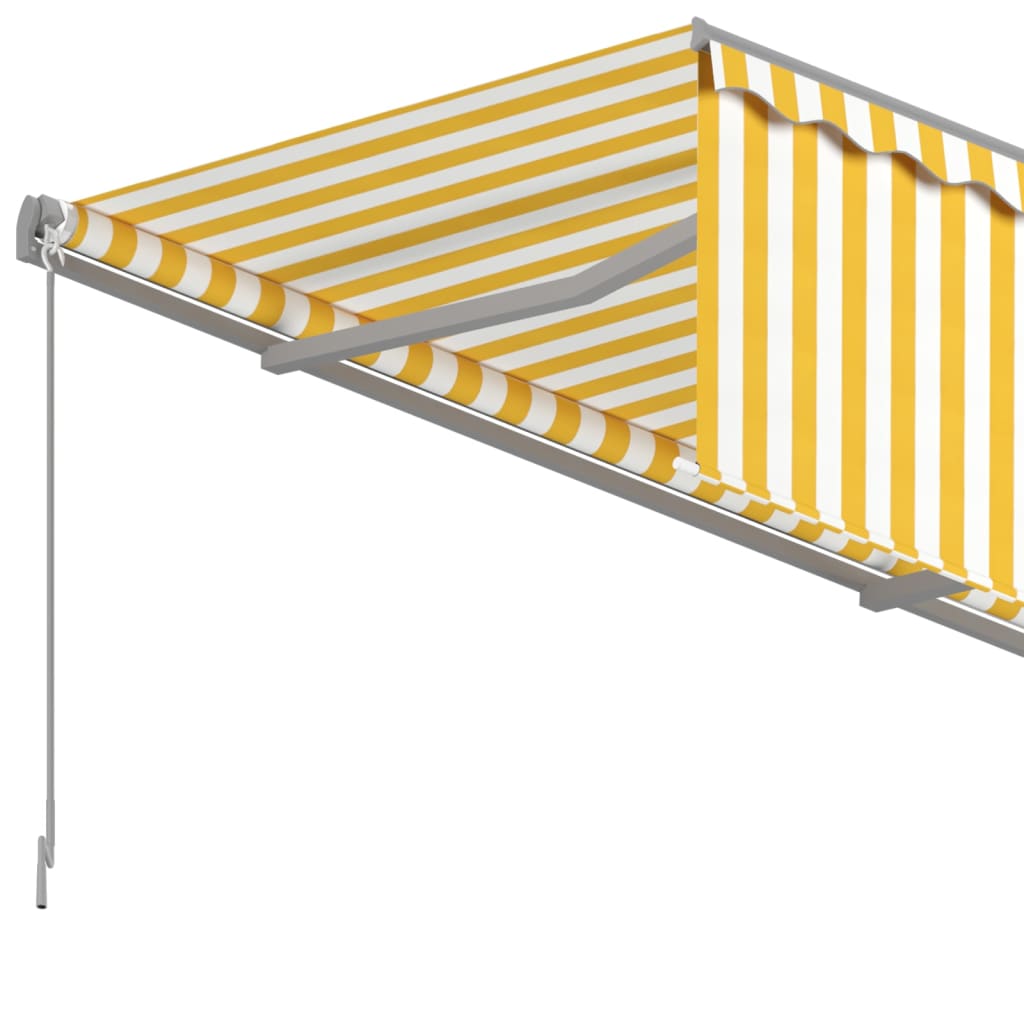 vidaXL Τέντα Συρόμενη Χειροκίνητη με Σκίαστρο Κίτρινο/Λευκό 3,5x2,5 μ.