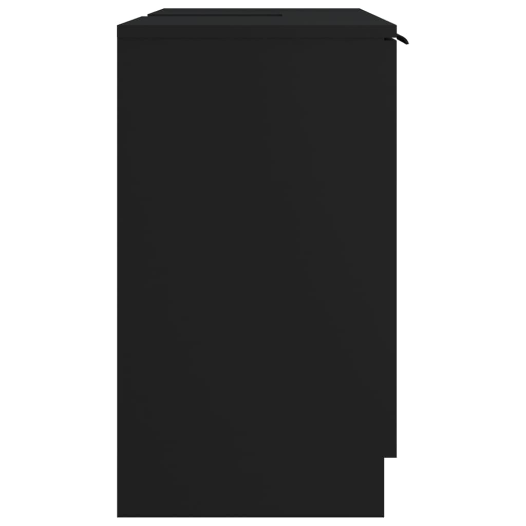 vidaXL Ντουλάπι Μπάνιου Μαύρο 64,5 x 33,5 x 59 εκ. από Επεξεργ. Ξύλο