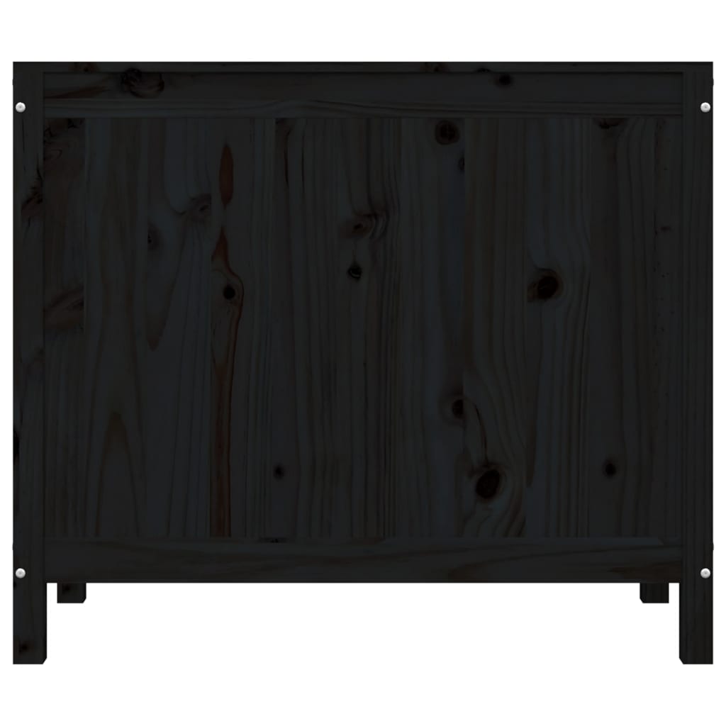 vidaXL Καλάθι Ρούχων Μαύρο 88,5x44x76 εκ από Μασίφ Ξύλο Πεύκου