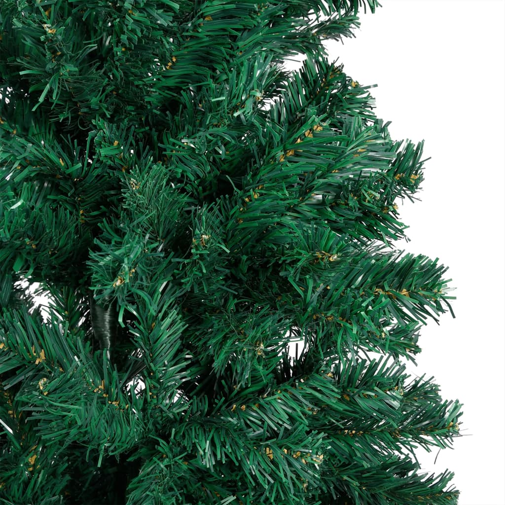 vidaXL Χριστουγεν Δέντρο Προφωτισμένο Τεχνητό Μπάλες Πράσινο 210εκ PVC