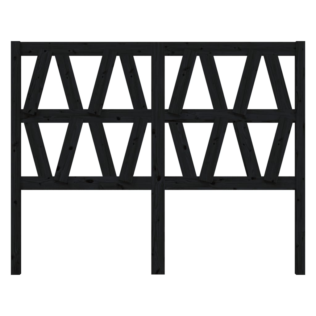 vidaXL Κεφαλάρι Κρεβατιού Μαύρο 146 x 4 x 100 εκ. Μασίφ Ξύλο Πεύκου