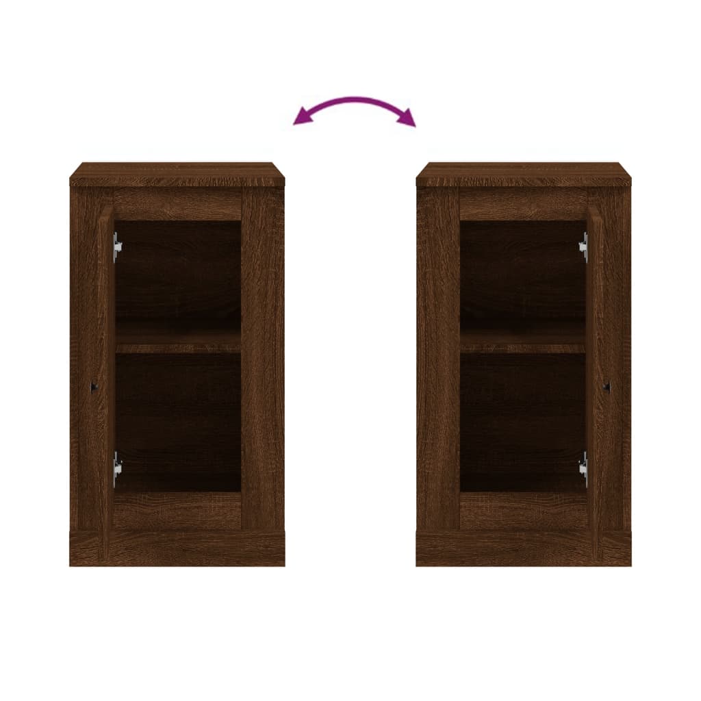 vidaXL Ντουλάπια 2 τεμ. Καφέ Δρυς 37,5x35,5x67,5 εκ Επεξεργ. Ξύλο