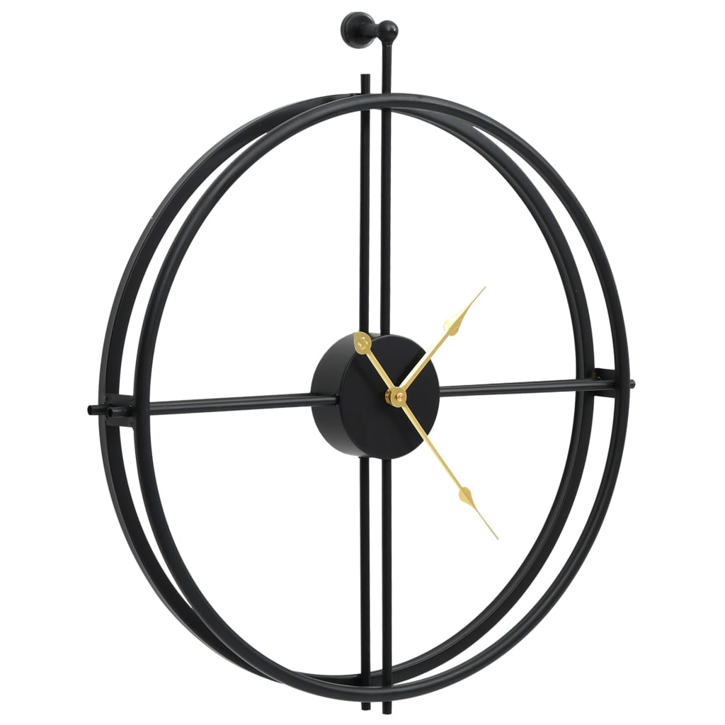vidaXL Ρολόι Τοίχου Μαύρο 52 εκ. Σιδερένιο