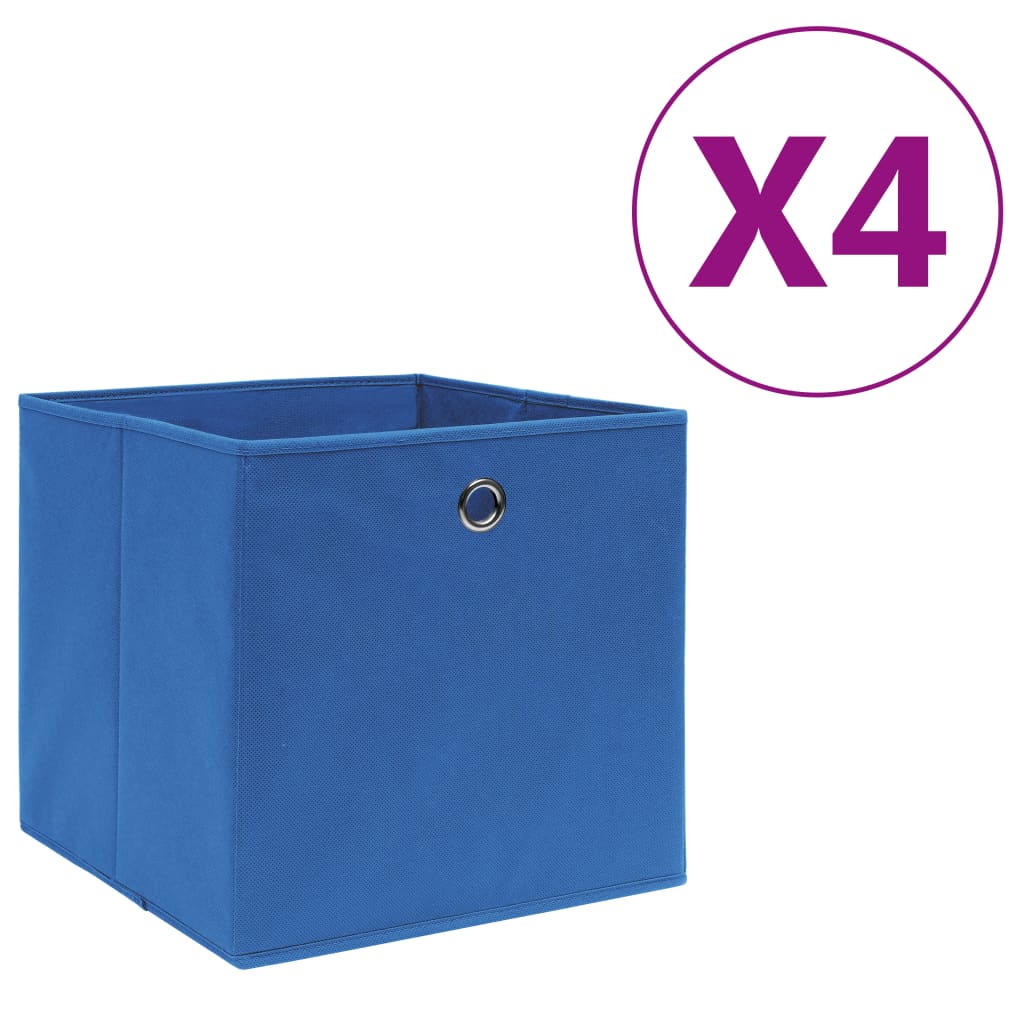 vidaXL Κουτιά Αποθήκευσης 4 τεμ. Μπλε 28x28x28 εκ. Ύφασμα Non-woven