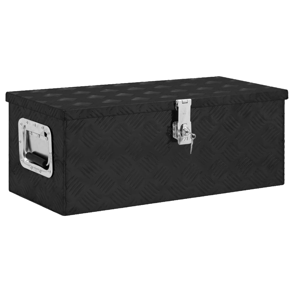 vidaXL Κουτί Αποθήκευσης Μαύρο 70 x 31 x 27 εκ. από Αλουμίνιο