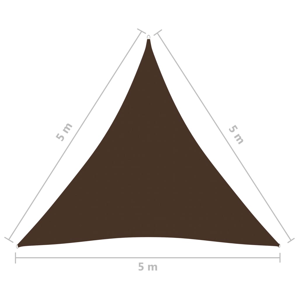 vidaXL Πανί Σκίασης Τρίγωνο Καφέ 5 x 5 x 5 μ. από Ύφασμα Oxford